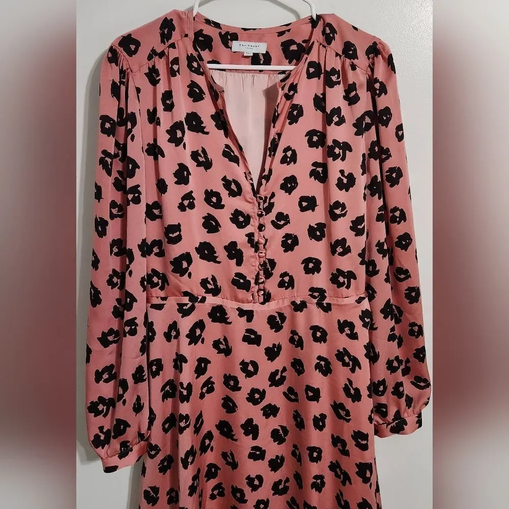 Equipment  Women’s Danette Long Sleeve A-Line Dress, Size 10 - Pink